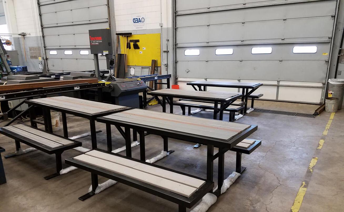 Welding classroom with tables